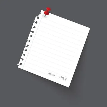 Note paper Isolate on gray background, Vector illustration Stock Illustration