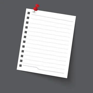 Note paper Isolate on gray background, Vector illustration Illustrazione stock