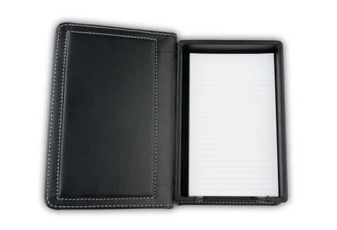 Note paper leather case Stock Photos