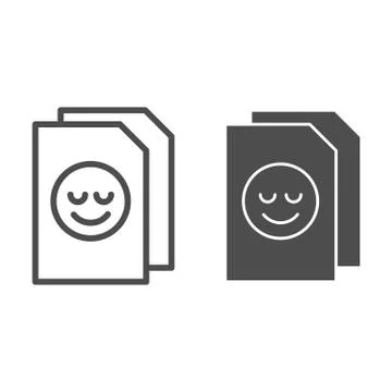 Note paper line and glyph icon. List vector illustration isolated on white Stock Illustration