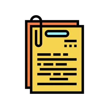 Note paper list color icon vector illustration Stock Illustration