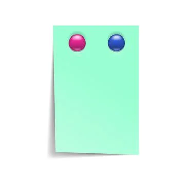 Note paper with magnets icon, realistic style Stock Illustration