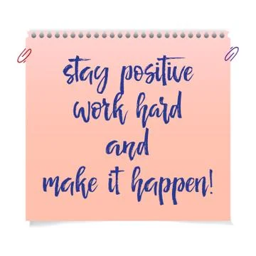 Note paper with motivation text stop wishing start doing Stock Illustration