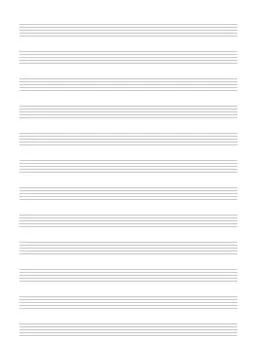 Note paper for musical notes - blank A4 template Stock Illustration