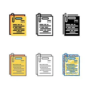 Note paper pack list color icon vector Illustrazione stock