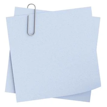 Note paper with paper clip. 3D illustration. Stock Illustration