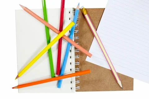 Note paper with pencil on notebook Foto stock