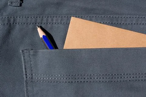 Note paper in pocket Foto stock