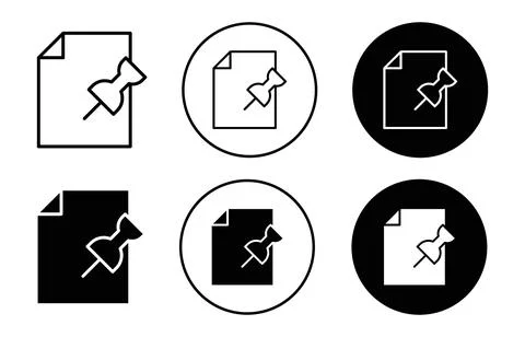 Note paper with pushbutton icon Stock Illustration