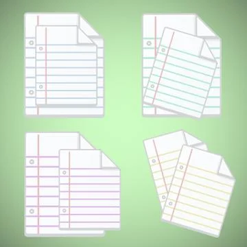 Note paper sheet with colorful lines Stock Illustration