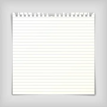 Note paper sheet with lines Stock Illustration