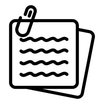 Note paper stick icon, outline style Stock Illustration