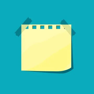 Note paper. Yellow sticky note isolated on background. vector illustration. Illustrazione stock