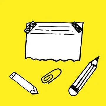 Note papers. Hand drawn doodle notepaper for messages mini set. Vector Illustrazione stock