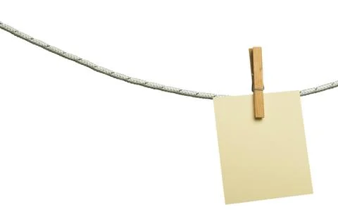 Note papers hooked on a rope Stock Photos