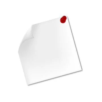 Note papers with pinned red pin vector Stock Illustration