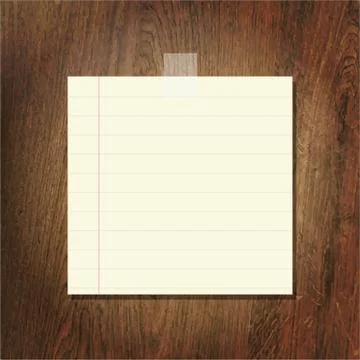 Note papers on wooden background Stock Illustration