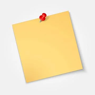 Note paper,sticker with red pin isolated Note paper,sticker with red pin i... Stock Photos