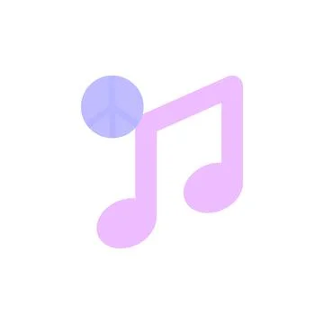 Note, peace icon. Simple color vector elements of flower children icons for ui Illustrazione stock