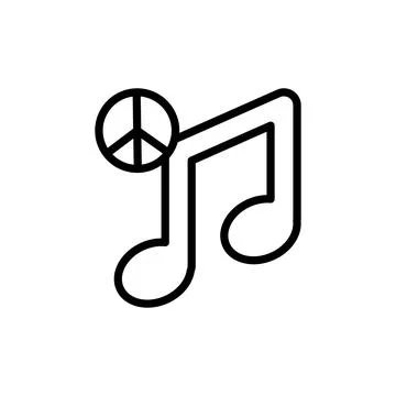 Note, peace icon. Simple line, outline vector elements of flower children icons Stock Illustration