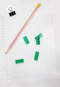 Note with pencil on notebook Stock Photos