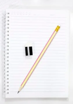 Note with pencil on notebook Foto stock