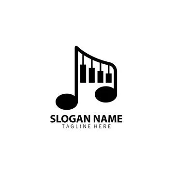 Note piano logo design vector Illustrazione stock