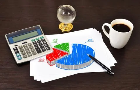 Note pie chart Stock Photos