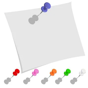 Note with pin Stock Illustration