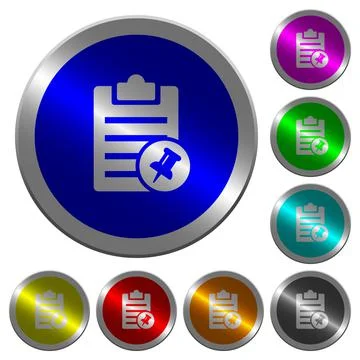 Note pin luminous coin-like round color buttons Illustrazione stock