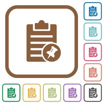 Note pin simple icons Illustrazione stock