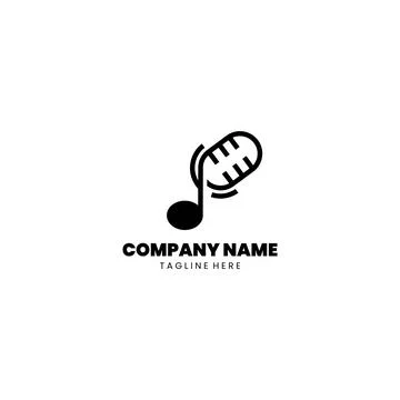 Note podcasts logo Design vector Stockillustratie