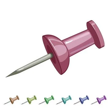 Note push pin cartoon vector graphic sign Illustrazione stock