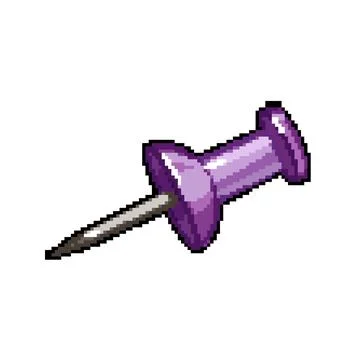 Note push pin pixel art vector illustration sign Stock Illustration