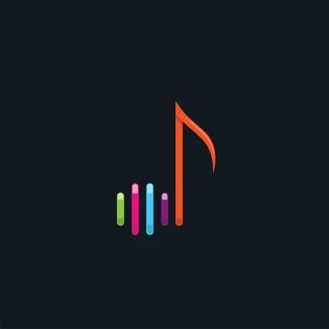 Note quaver icon design for music app concept design template Stock Illustration