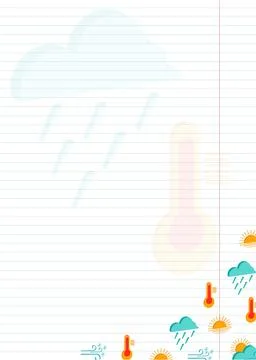 Note sheet with weather icons Stock Illustration