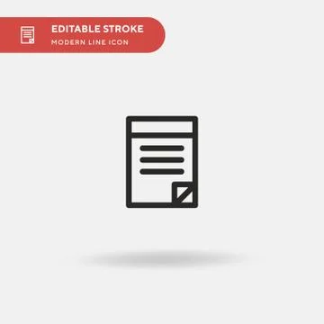 Note Simple vector icon. Illustration symbol design template for web mobile U Stock Illustration
