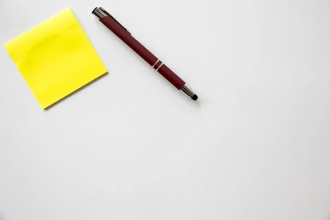 Note sticker, red pen  to personalize Stock Photos