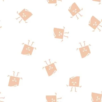 Note sticker school character glyph vector seamless pattern Stock Illustration
