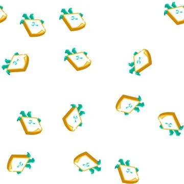 Note sticker school character isometric icon seamless pattern 스톡 일러스트