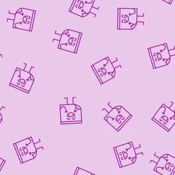 Note sticker school character line seamless pattern Illustrazione stock