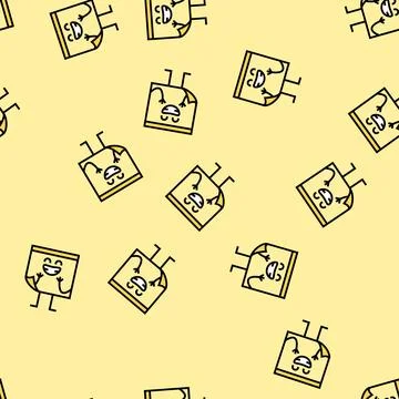 Note sticker school character vector seamless pattern イラスト素材