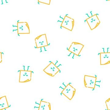 Note sticker school character vector seamless pattern Illustrazione stock