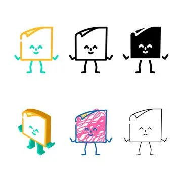 Note sticker school variants character color icon vector Stock Illustration