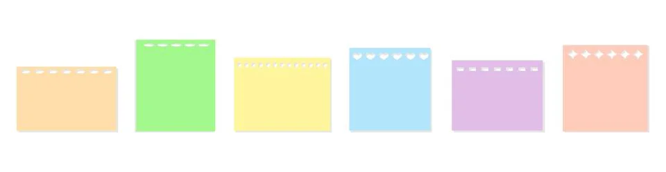 Note sticker shapes square rectangle colorful set Stock Illustration