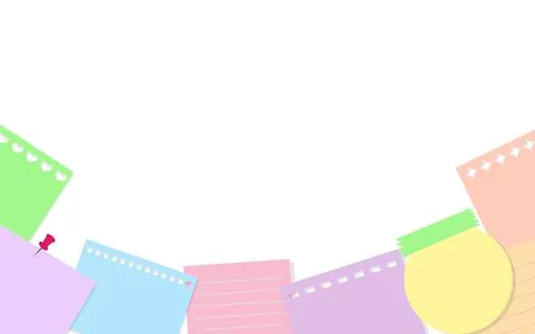 Note stickers and labels with pin templates frame Stock Illustration