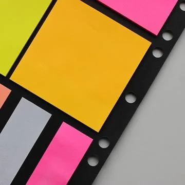 Note Stickers Set with Different Colors and Size for Reminders and Bookmarks Stock Photos