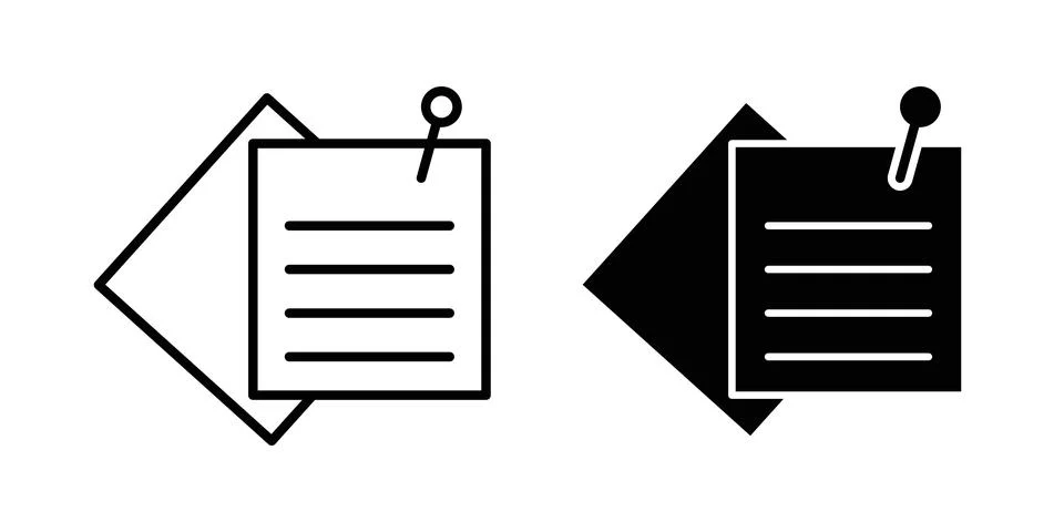 Note sticky icon vector, symbol, logo illustrations Stock Illustration