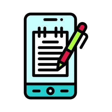 Note taking App icon, Mobile application vector illustration Stock Illustration