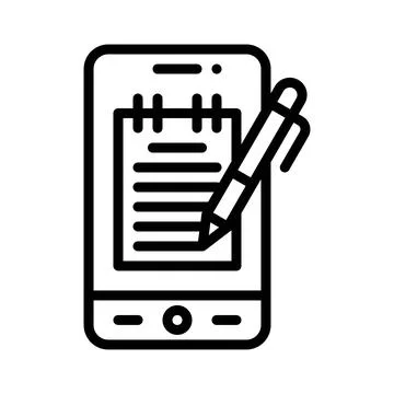 Note taking App icon, Mobile application vector illustration Stock Illustration